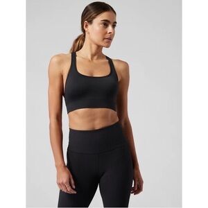 Athleta Aurora Scoop Neck Bra D-DD Black NWT